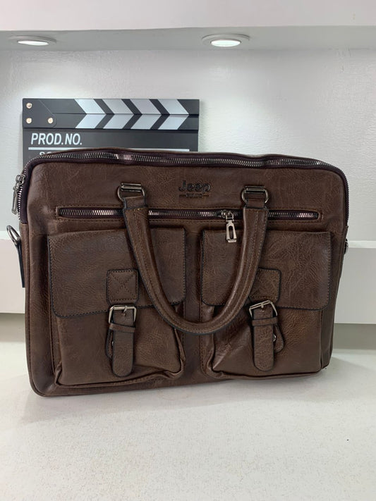 Sac Business en Simili Cuir – Jeep (Noir ou Marron Foncé)