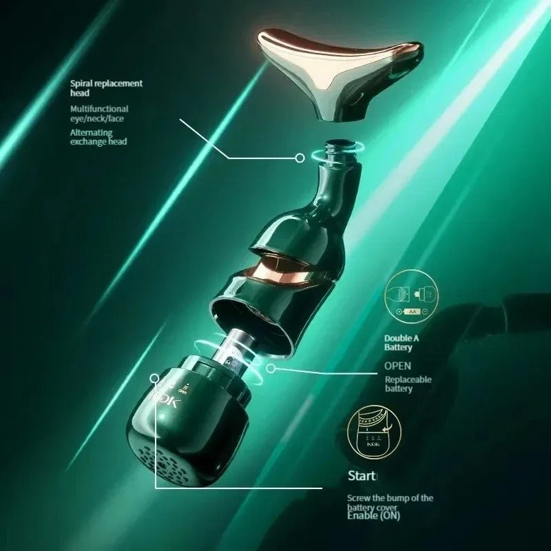 Appareil de Massage Visage 3 en 1 – Anti-Rides & Soin Yeux/Cou