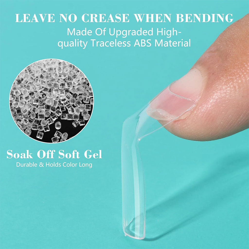 aux Ongles Carrés Transparents – 100 PCS