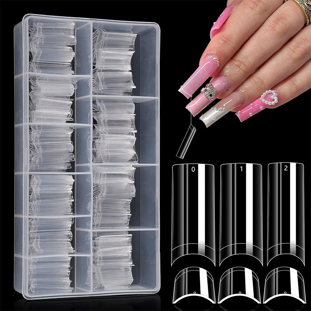 aux Ongles Carrés Transparents – 100 PCS
