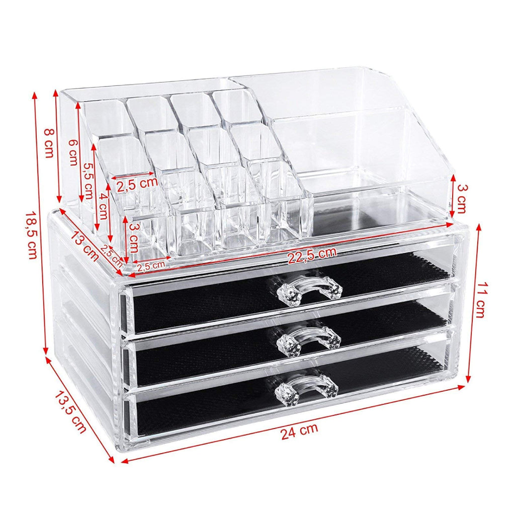 Boîte de Rangement Maquillage en Acrylique