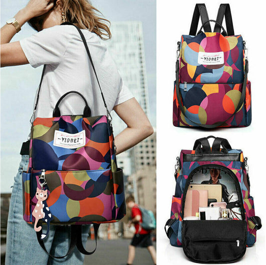 Sac à dos oxford Antivol étanche pour femmes – multicouleur