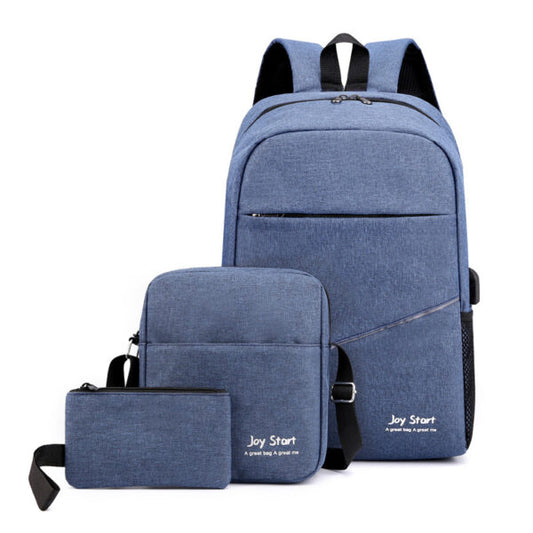 Sac à dos homme avec sac bandoulière et trousse 3en1