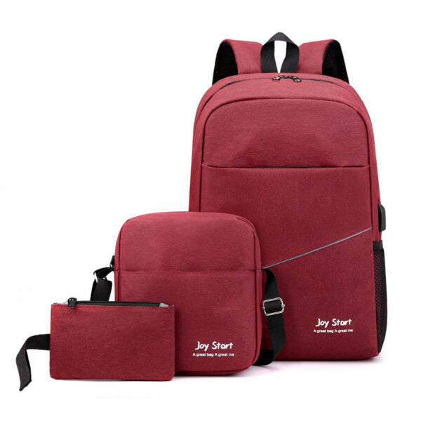 Sac à dos homme avec sac bandoulière et trousse 3en1