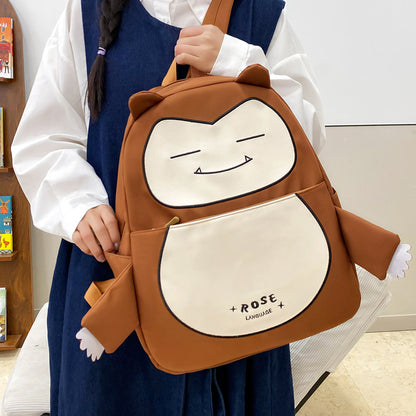 Ensemble 3-en-1 Inspiré de Snorlax – Sac à Dos, Tote & Trousse