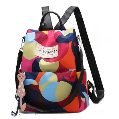 Sac à dos oxford Antivol étanche pour femmes – multicouleur
