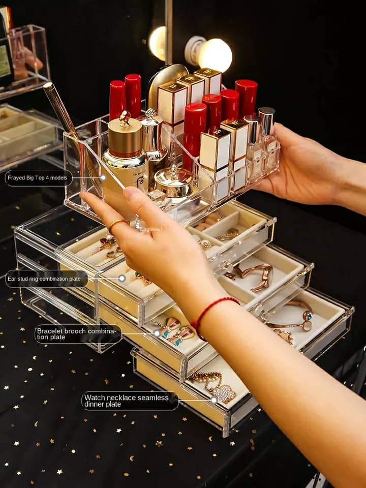 Boîte de Rangement Maquillage en Acrylique