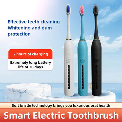 Brosse à Dents Électrique Rechargeable – 4 Têtes Incluses