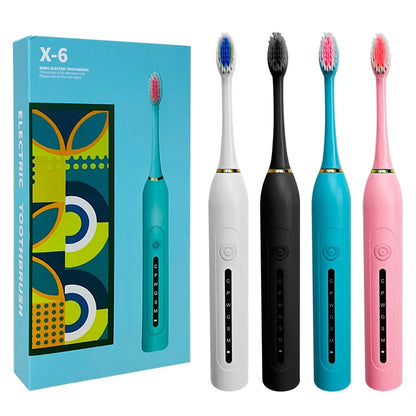 Brosse à Dents Électrique Rechargeable – 4 Têtes Incluses