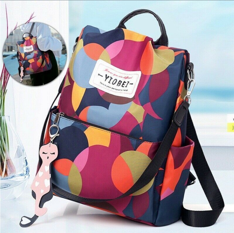 Sac à dos oxford Antivol étanche pour femmes – multicouleur