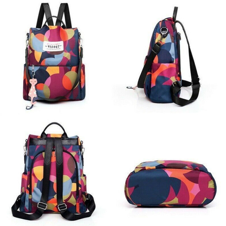 Sac à dos oxford Antivol étanche pour femmes – multicouleur